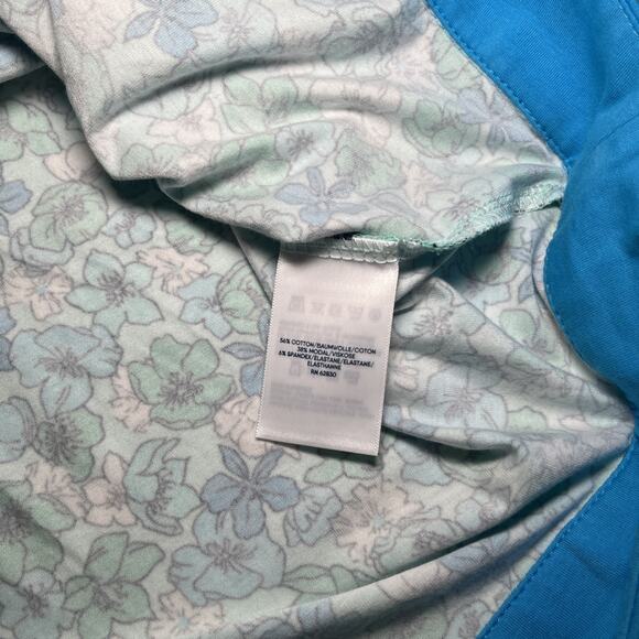 Lands End Faux Wrap Maxi Dress Size Large Floral Sleeveless Stretch Blue NWT - Picture 12 of 16